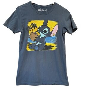 Disney Stitch T-Shirt Graphic Stitch Coconut Juice Beach‎ Size Small 100% Cotton